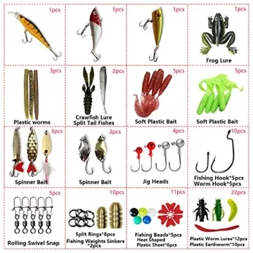 UperUper Fishing Lures Kit - 26 Assorted Fishing Baits