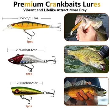 UperUper Fishing Lures Kit - 26 Assorted Fishing Baits
