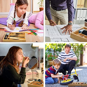 Oridom Bamboo Drawer Organizer for Kitchen Utensils
