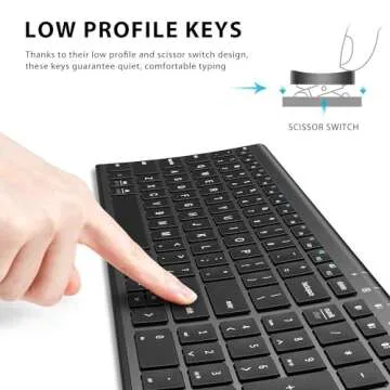 iClever BK10 Bluetooth Keyboard, Wireless Bluetooth Keyboard, Rechargeable Bluetooth 5.1 Multi Device Keyboard with Number Pad Full Size Stable Connection for Mac, Windows, iOS, Android, Laptop