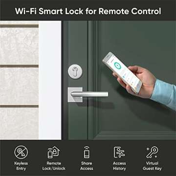 Wyze Lock WiFi & Bluetooth Enabled Smart Door Lock, Wireless & Keyless Entry, Compatible with Alexa & Google Assistant