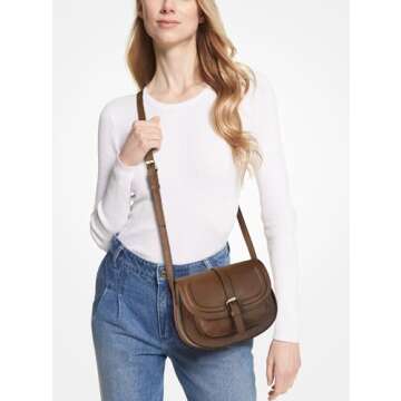 AFKOMST Crossbody Bags for Women,Small Saddle Purse and Boho Cross Body Handbags,Vegan Leather