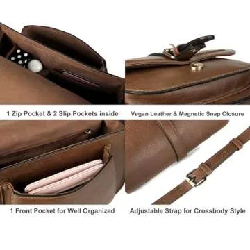 AFKOMST Crossbody Bags for Women,Small Saddle Purse and Boho Cross Body Handbags,Vegan Leather