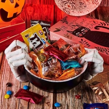 Gothic Halloween Skeleton Hands Candy Bowl Decor