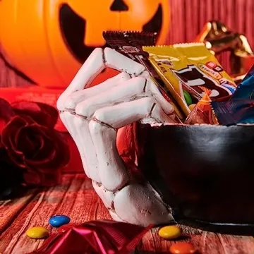 Gothic Halloween Skeleton Hands Candy Bowl Decor