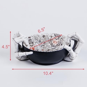 Gothic Halloween Skeleton Hands Candy Bowl Decor