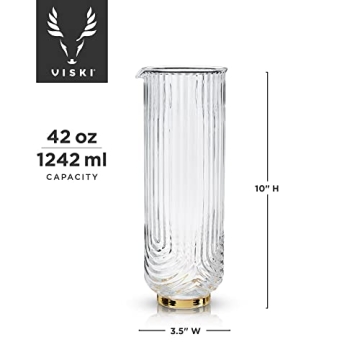 Elegant Viski Gatsby Vintage Cocktail Mixing Glass - 47oz Design