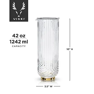Elegant Viski Gatsby Vintage Cocktail Mixing Glass - 47oz Design