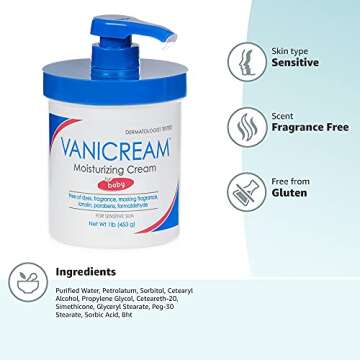 Vanicream Fragrance Free Baby Moisturizing Cream 16 oz