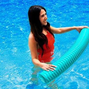 IMMERSA Jumbo Swimming Pool Noodles, Premium Soft Foam Noodles for Swimming and Floating, Lake Floats, Pool Floats for Adults and Kids. (Teal)