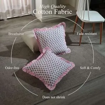 CPC Pink Sapphire Ruffle Pillows for Living Room Decor