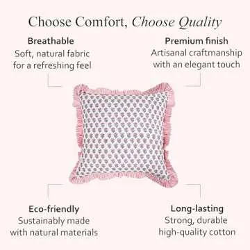 CPC Pink Sapphire Ruffle Pillows for Living Room Decor