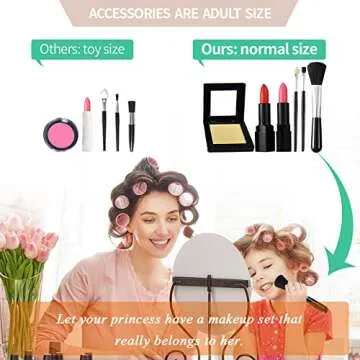 TOKIA Upscale Kids Makeup for Little Girls, Larger Sizes, Washable Kit with Stylish Bag, Suitable for 3-14 Years Old