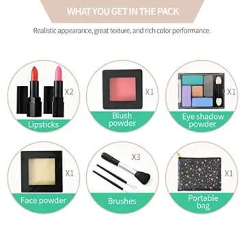 TOKIA Upscale Kids Makeup for Little Girls, Larger Sizes, Washable Kit with Stylish Bag, Suitable for 3-14 Years Old