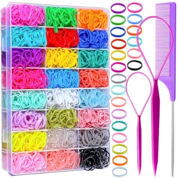 Colorful 24 Color Mini Hair Rubber Bands for Kids