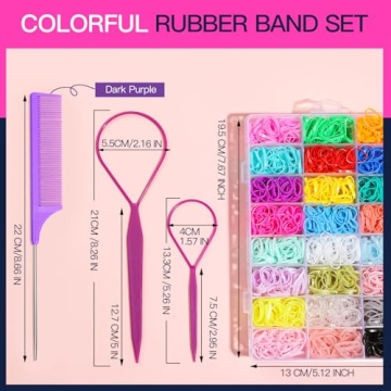 Colorful 24 Color Mini Hair Rubber Bands for Kids