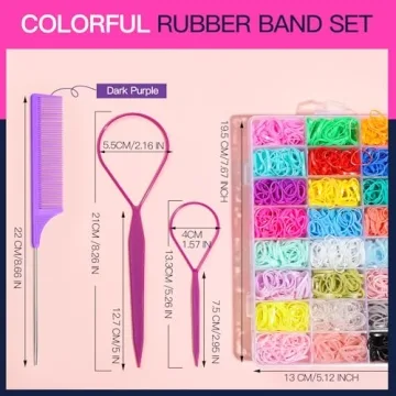 Colorful 24 Color Mini Hair Rubber Bands for Kids