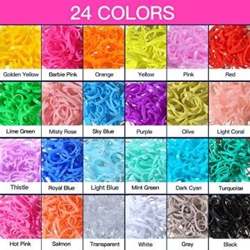 Colorful 24 Color Mini Hair Rubber Bands for Kids