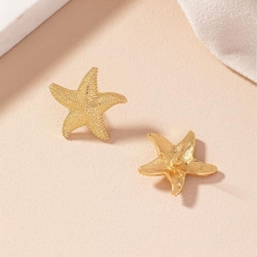 Starfish Gold Silver Earrings Ocean Jewelry for Women