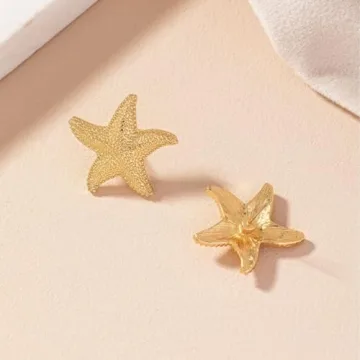 Starfish Gold Silver Earrings Ocean Jewelry for Women