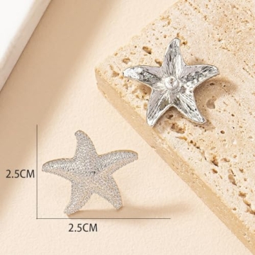 Starfish Gold Silver Earrings Ocean Jewelry for Women