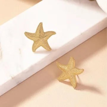 Starfish Gold Silver Earrings Ocean Jewelry for Women