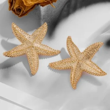 Starfish Gold Silver Earrings Ocean Jewelry for Women