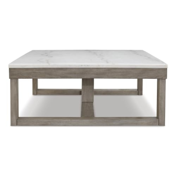 Loyaska Casual Coffee Table with Natural Marble Top