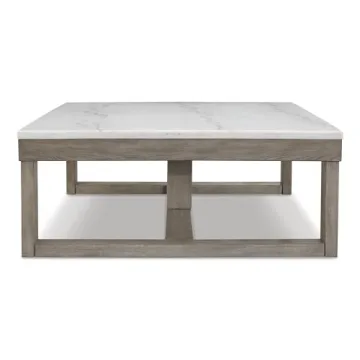 Loyaska Casual Coffee Table with Natural Marble Top