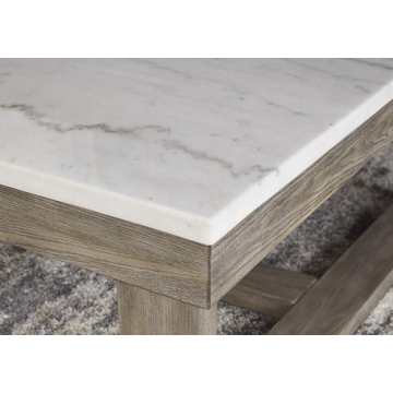 Loyaska Casual Coffee Table with Natural Marble Top