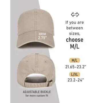 FURTALK Men and Women Vintage Washed Distressed Cotton Baseball Cap Plain Blank Adjustable Classic B...