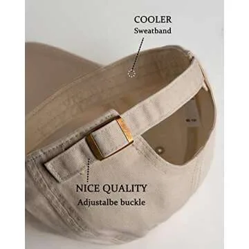 FURTALK Men and Women Vintage Washed Distressed Cotton Baseball Cap Plain Blank Adjustable Classic Baseball Hat Cap Light Khaki