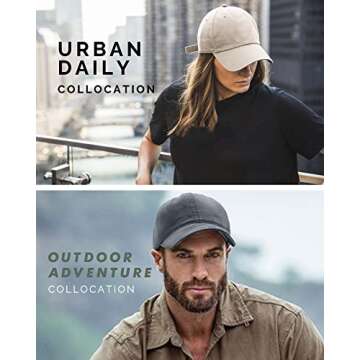 FURTALK Men and Women Vintage Washed Distressed Cotton Baseball Cap Plain Blank Adjustable Classic Baseball Hat Cap Light Khaki