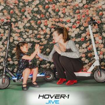 Hover-1 Jive Electric Folding Scooter 16 MPH, 8 Mile Range, 5HR Charge, LCD Display, 8.5 Inch High Grip Tires, 264 LB Max Weight, Cert Tested, for Kids, Teens, Adults