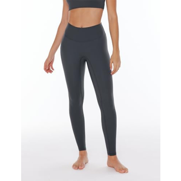 ENERBLOOM Workout Yoga Leggings for Women High Waisted Compression Pants 25"/28" Cream Feeling Tight No Front Seam Medium