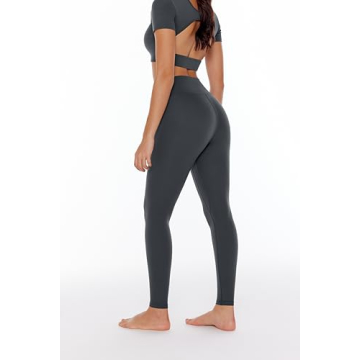 ENERBLOOM Workout Yoga Leggings for Women High Waisted Compression Pants 25"/28" Cream Feeling Tight No Front Seam Medium