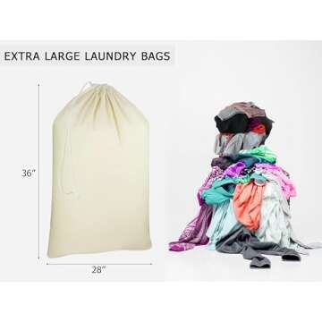 COTTON CRAFT Extra Large Laundry Bags for Travel and Storage
