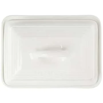 Le Creuset Stoneware European Butter Dish, White
