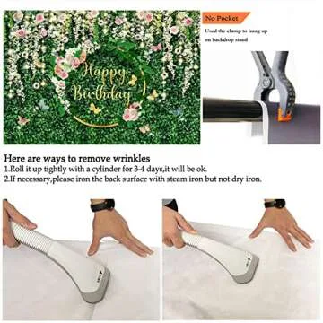 Avezano Greenery Birthday Backdrop Jungle Safari Grassland Birthday Party Decorations Green Leaves Floral Wall Women Girls Photoshoot Background Banner Supplies (7x5ft)