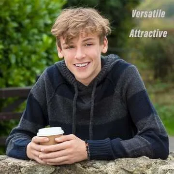 THEMEROL Baptism Gifts for Boys Black Cross Bracelet