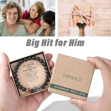 THEMEROL Baptism Gifts for Boys Black Cross Bracelet