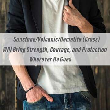 THEMEROL Baptism Gifts for Boys Black Cross Bracelet