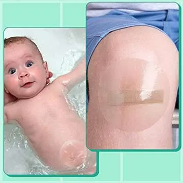 Nuanchu 100 Pieces 4 Inches Transparent Stretch Adhesive Bandage Waterproof Bandage Round Transparent Film Dressing Disposable Cover Dressing Tape for Shower