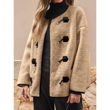 Tankaneo Women’s Faux Fur Jackets - Fluffy & Warm Sherpa Outerwear for Winter