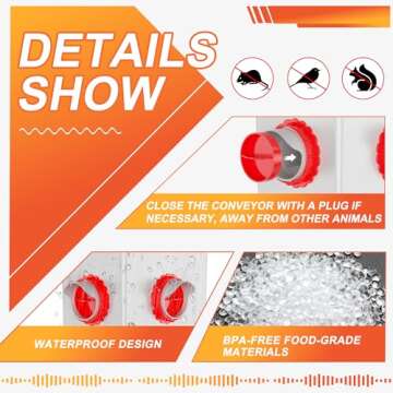 ZenxyHoC DIY Chicken Feeders No Waste Poultry Feeder with Covers & Gravity Feed Kit