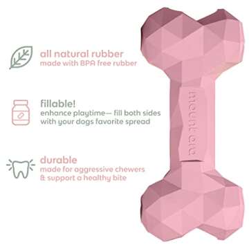 chill by mount ara Super BITE BPA-Free Rubber Fillable Dog Chew Toy, Dog Toys for Aggressive Chewers, Dog Peanut Butter Toy