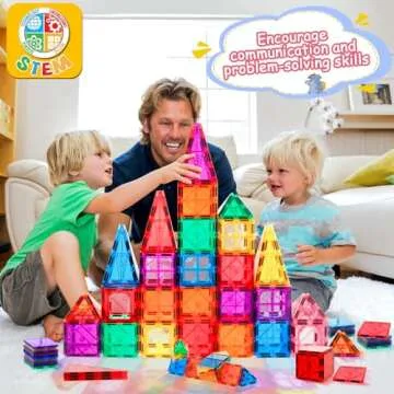 Lotmey Magnetic Tiles Building Blocks, 108 PCS Magnetic Blocks Building Tiles Set, Magnetic Building...