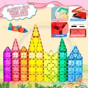 Lotmey 108 PCS Magnetic Tiles Building Blocks for Kids