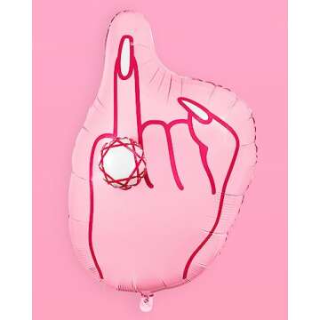 xo, Fetti Bachelorette Party Decorations 3D Ring Finger Balloon - 1 pc, 40 inch, XL | Bride to Be, Engagement Party Supplies, Bridesmaid Favor, Bridal Photo Booth