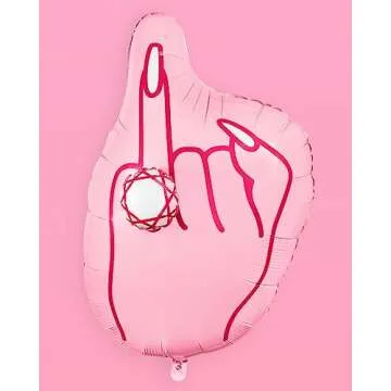 xo, Fetti Bachelorette Party Decorations 3D Ring Finger Balloon - 1 pc, 40 inch, XL | Bride to Be, Engagement Party Supplies, Bridesmaid Favor, Bridal Photo Booth